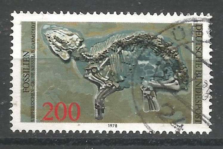 RFA 1978 - YT n° 822 - Archéologie - squelette d'un cheval primitif - cote 4,00
