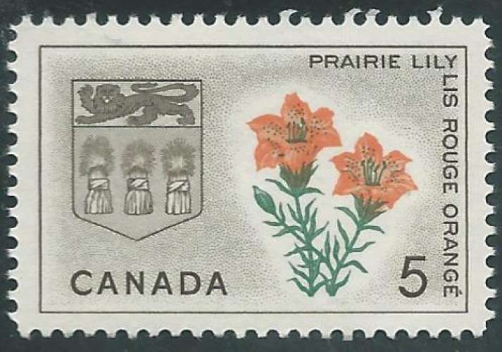 Canada - Y&T 0350 (**) - Armoiries et fleurs -