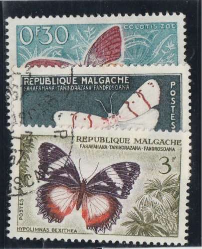 MADAGASCAR n° 341-344-345 oblitérés