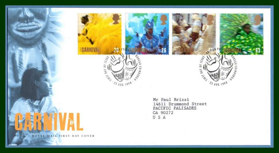 GB FDC 1998  Carnival Europa N° 2052 /5 Carnaval