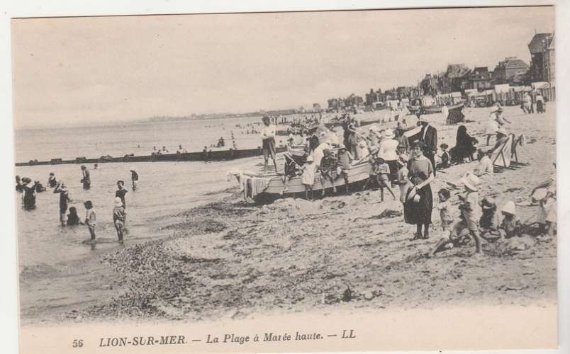 cpa 14 Lion-sur-Mer La Plage à marée haute