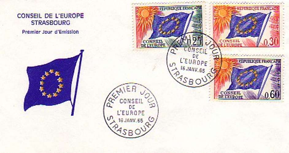 France  1965  Premier Jour  Conseil de l'Europe 