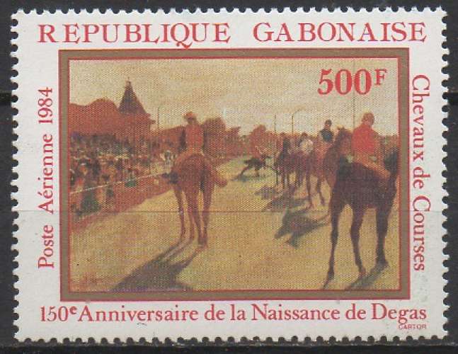 Gabon 1984 - Y & T : PA 263 - Degas : chevaux de course