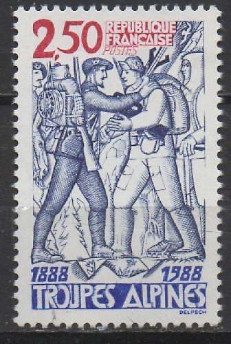 France 1988 - Y & T : 2543 (N**) - Centenaire des troupes alpines