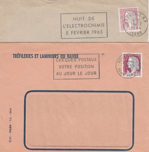 France 1960  Y&T  1623  2 nuances différentes sur lettres