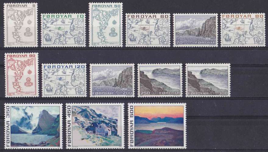 FEROE 1975 NEUF** MNH N° 1 à 14 Cartes géographiques anciennes et tableaux