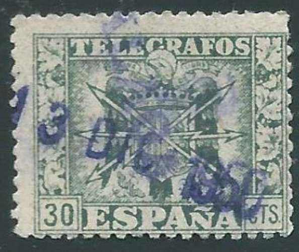 Espagne - Télégraphe - Y&T 0091 (o) 