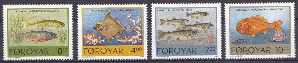 FEROE 1994 NEUF** MNH N° 250 à 253 Poissons