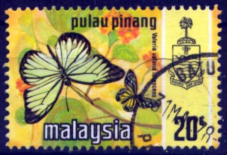 MALAISIE PENANG 1971 Y&T 80 (O) PAPILLONS