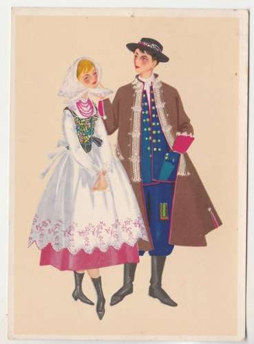 cpsm  Pologne  Costumes folklorique de la région de Rzeszöw