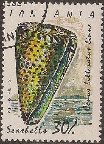 TANZANIE 1992 : yt 1059 Oblitéré/Used # Coquillage , Cône lettre litteratus