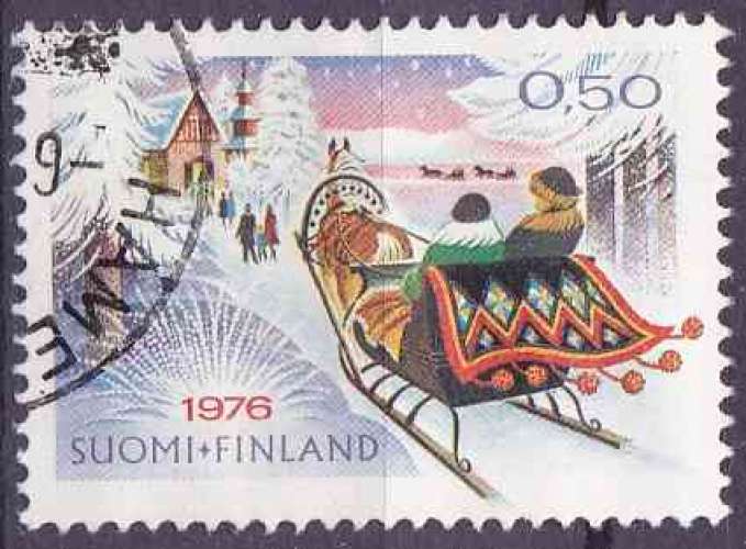 FINLANDE 1976 OBLITERE N° 758 Noël