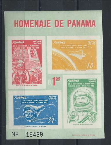 Panama Bloc N° 12** (MNH) 1962 - Vol spatial de Glenn