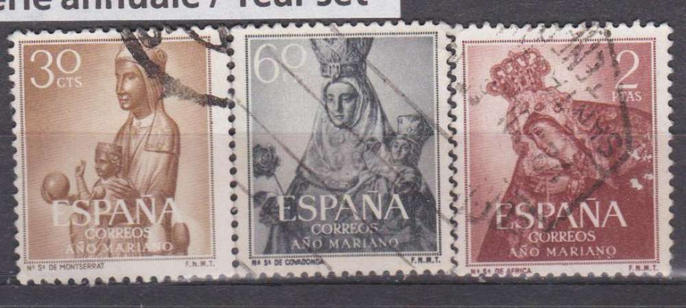 Espagne 1954 YT 846-848 Obl Statues Notre Dame