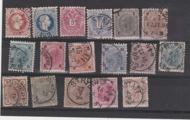 lot de 17 timbres d'Autriche oblitérés