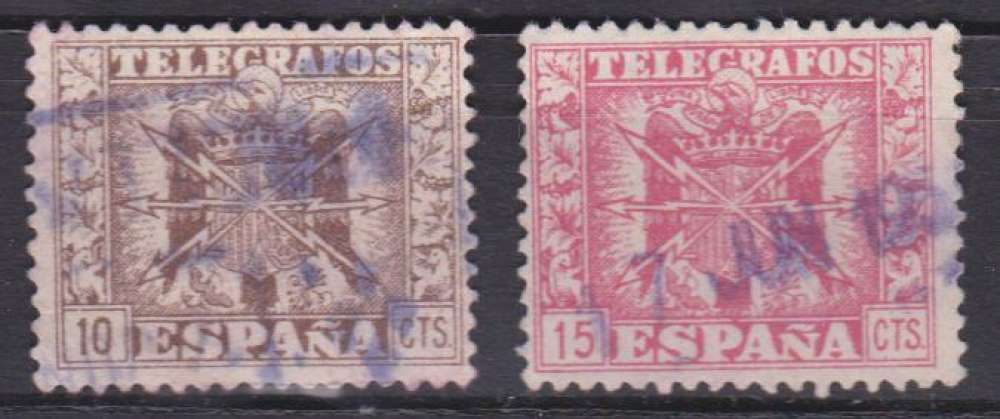 Espagne 1940-1943 YT TT 80-81 Obl Timbres Telegraphes