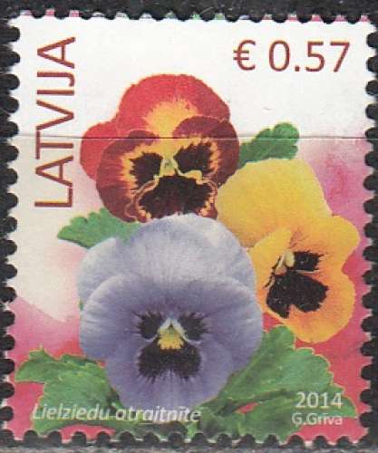 Latvija 2014 Fleur 0.57 Euro O Cachet rond