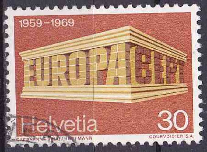 SUISSE 1969 OBLITERE N° 832 europa