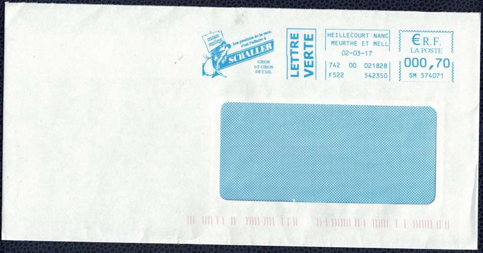 France EMA Empreinte Postmark sur enveloppe Crustacés Coquillages Schaller