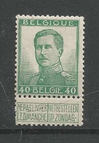 Belgique - 1912 - Albert 1 er - Tp n°114 - Neuf **