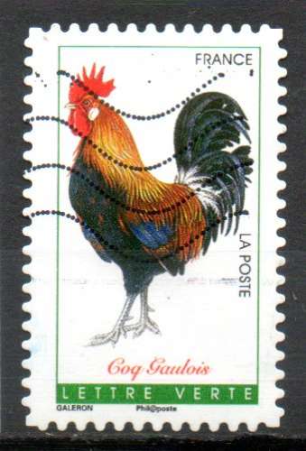 France Oblitéré Yvert Adhésif N°1246 Coq Gaulois 2016 