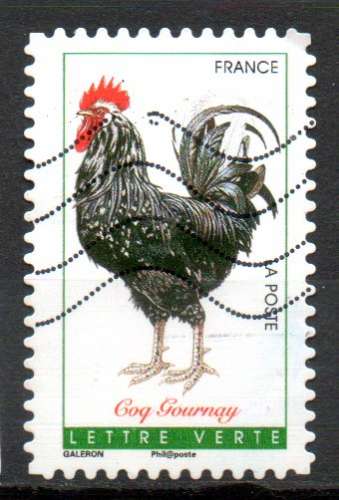 France Oblitéré Yvert Adhésif N°1247 Coq Gournay 2016 