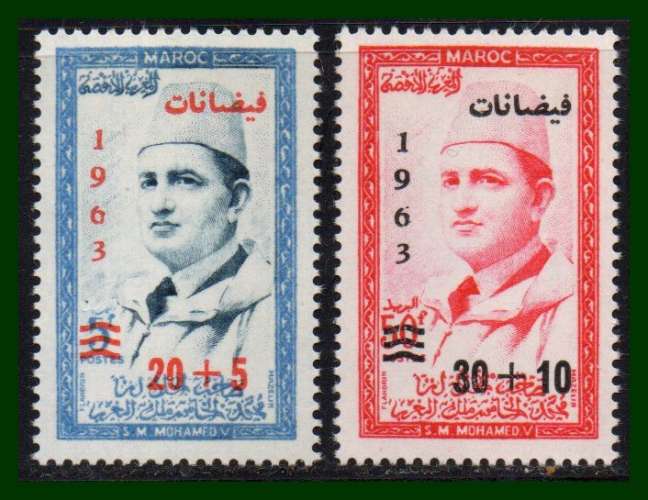 Maroc N° 453 / 454  ** surchargés 1963