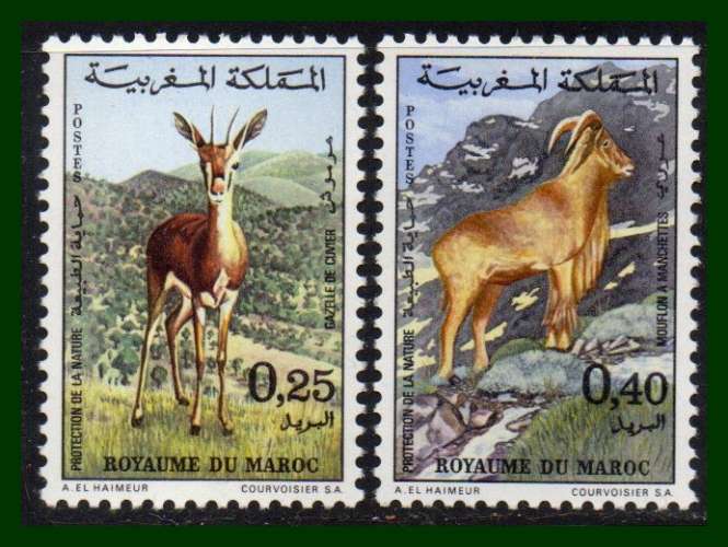 Maroc N° 646 / 647 ** cervidés (cote 4,80€)