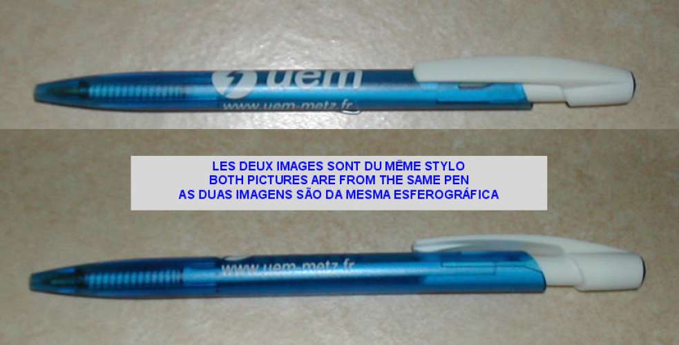 Stylo Publicitaire Advertising Pen UEM METZ BLEU FRANCE