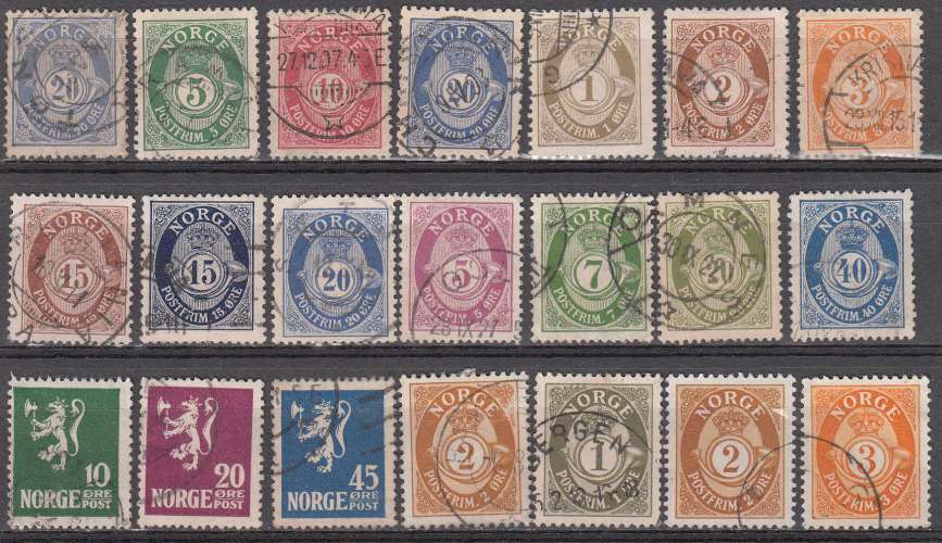 Norvège   lot de 21 timbres oblitérés  (2)