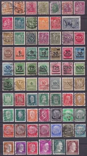 ALLEMAGNE REICH LOT DE 68 TIMBRES OBLITERES - lot 2