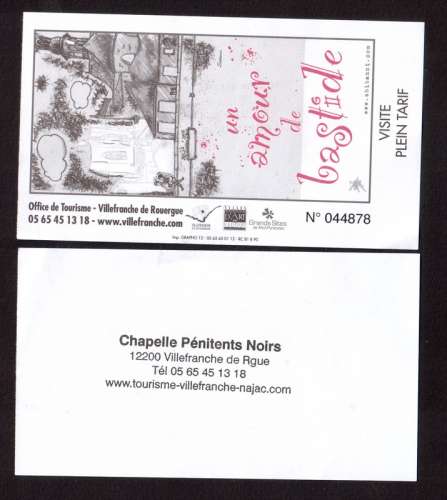 France tickets Villefranche-sur-Rouergue 12200 chapelle des pénitents noirs