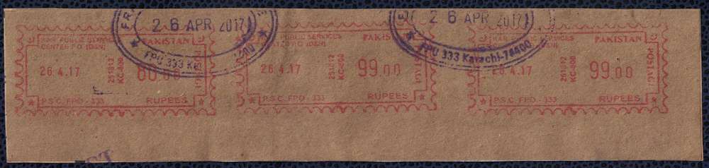 Pakistan EMA Empreinte Postmark sur fragment enveloppe 26.04.2017