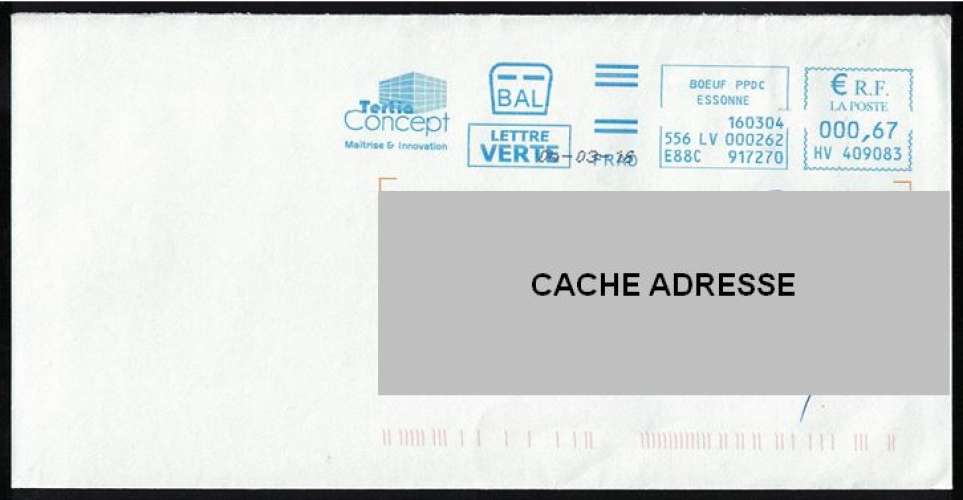 France EMA Empreinte Postmark Tertia Concept 91380 Chilly Mazarin