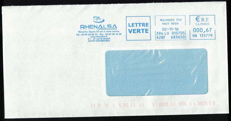 France EMA Empreinte Postmark RHENALSA Outils Coupants 68190 Ungersheim