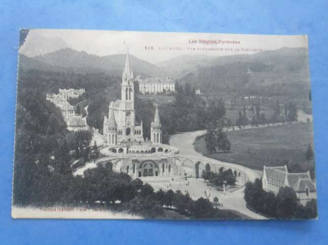 65-LOURDES la basilique , écrite et circulée en 1917