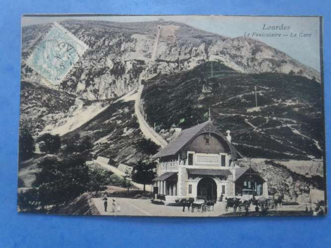 65-LOURDES la gare du funiculaire , circulée en 1906