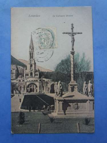 65-LOURDES le calvaire breton , circulée en 1906