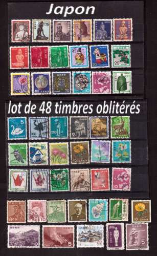 Japon lot de 48 timbres oblitérés tous différents