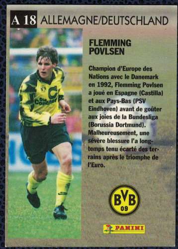 Panini Football Allemagne Flemming Povlsen 1995 Carte N° A 18