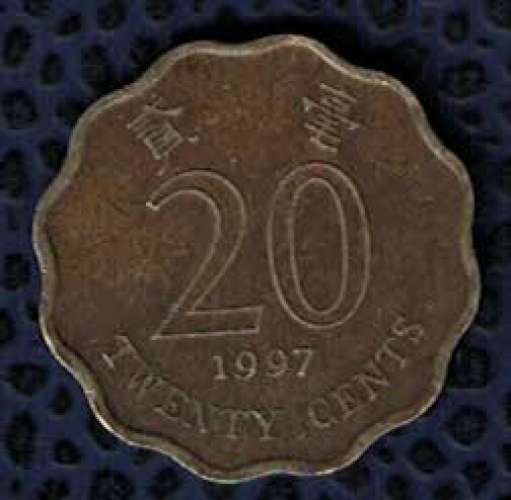 Hong Kong 1997 Pièce de Monnaie Coin Twenty Cents