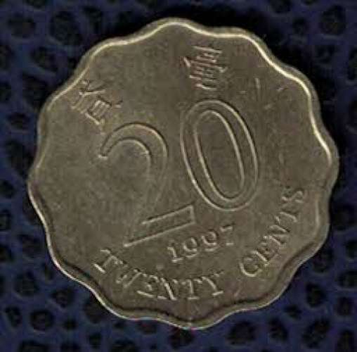 Hong Kong 1997 Pièce de Monnaie Coin Twenty Cents