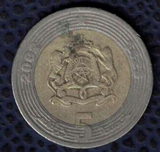 Maroc 2002 Pièce de monnaie Coin 5 Dirhams Mohammed VI