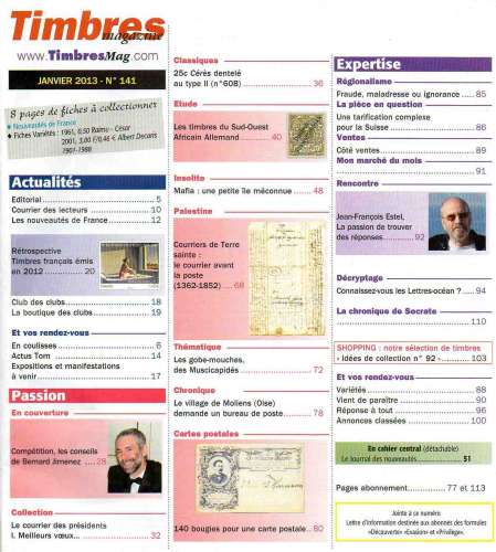 Timbres Magazine N°141 Janvier 2013