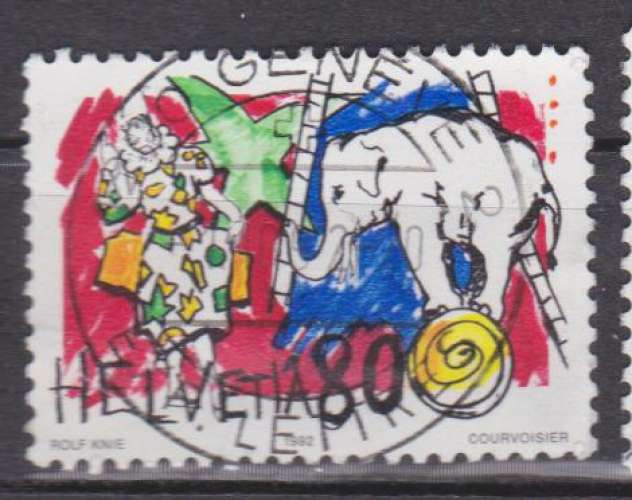 Suisse 1992 YT 1406-1408 Obl Cirque clown trapeziste Elephant