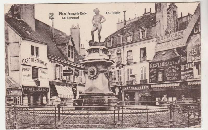 cpa 21 Dijon Place François-Rude ( Cachets militaires 1917 )