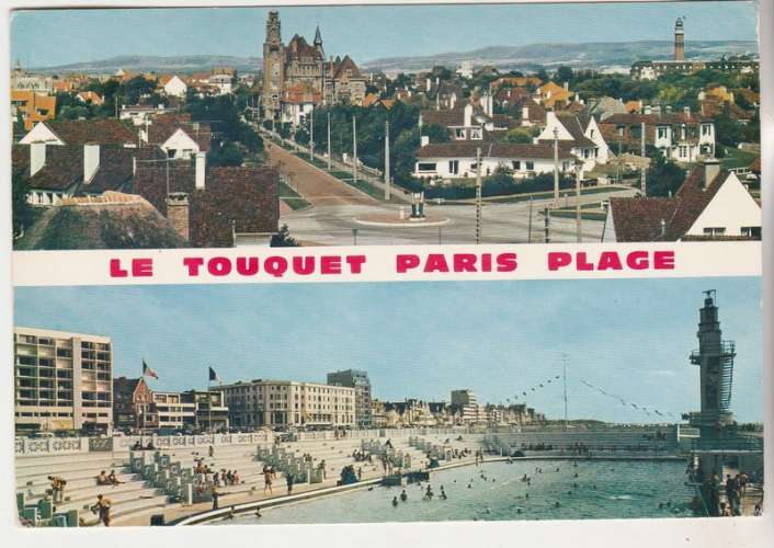 cpm 62 Le Touquet Paris-plage Vue générale , piscine