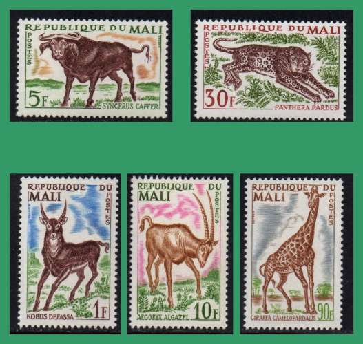 MALI N° 71 à 75 * légères Animaux 1965 Girafe ...