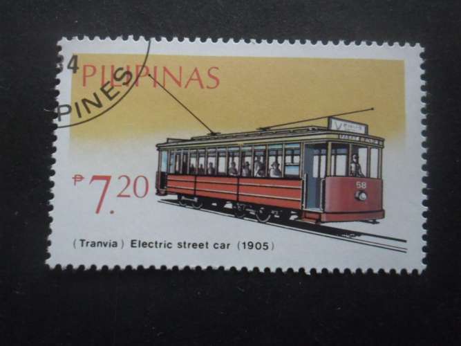 PHILIPPINES N°1415 tramway oblitéré cote 1€