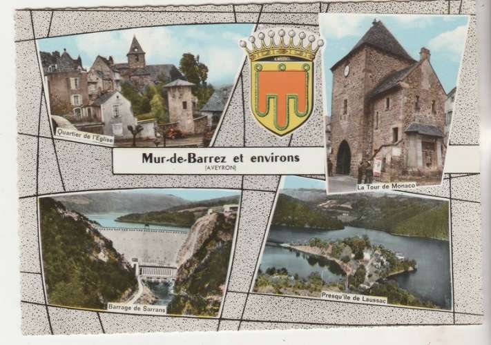 cpsm 12 Mur-de-Barrez multivues , blason